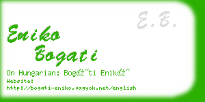 eniko bogati business card